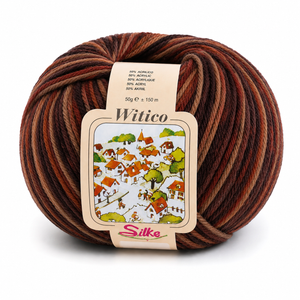 Lana Witico Stampato - Silke - Colore: 928 - MARRONE BORDEAUX MULTICOLOR - by LacariaRicami.Store