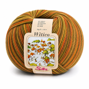 Lana Witico Stampato - Silke - Colore: 931 - ARANCIO VERDE MULTICOLOR - by LacariaRicami.Store