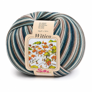 Lana Witico Stampato - Silke - Colore: 933 - BLU BEIGE ROSA MULTICOLOR - by LacariaRicami.Store