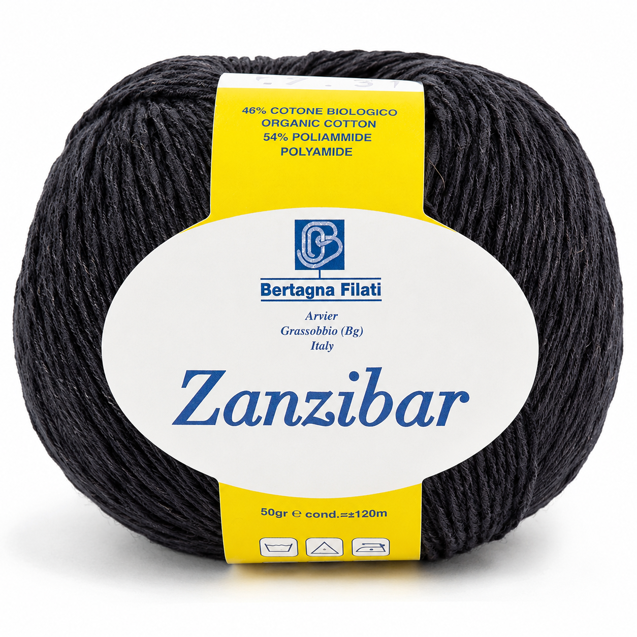 Cotone ZANZIBAR - Bertagna Filati - Colore: 0007 - NERO - by LacariaRicami.Store