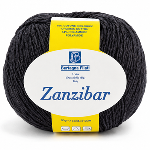 Cotone ZANZIBAR - Bertagna Filati - Colore: 0007 - NERO - by LacariaRicami.Store