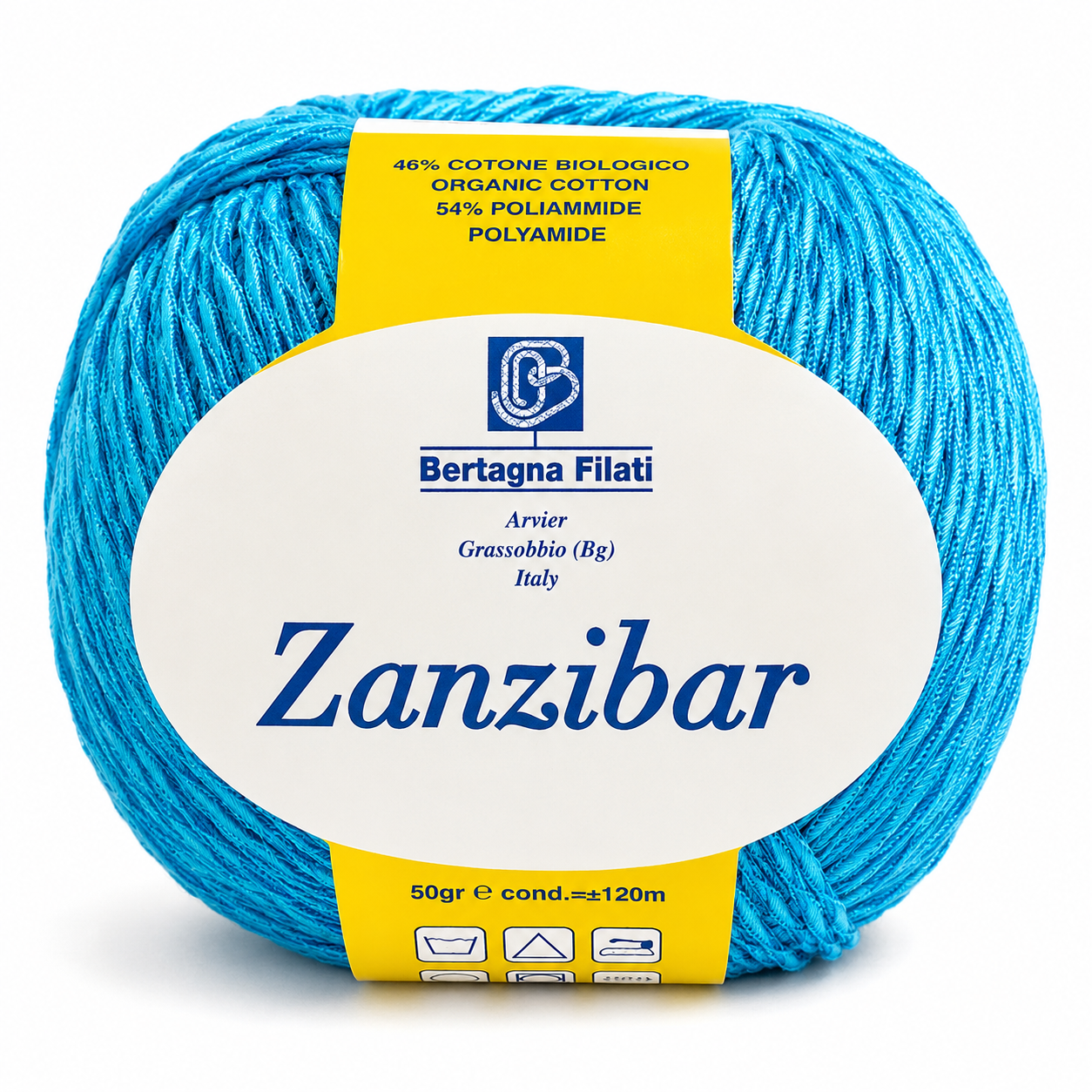 Cotone ZANZIBAR - Bertagna Filati - Colore: 0315 - TURCHESE - by LacariaRicami.Store