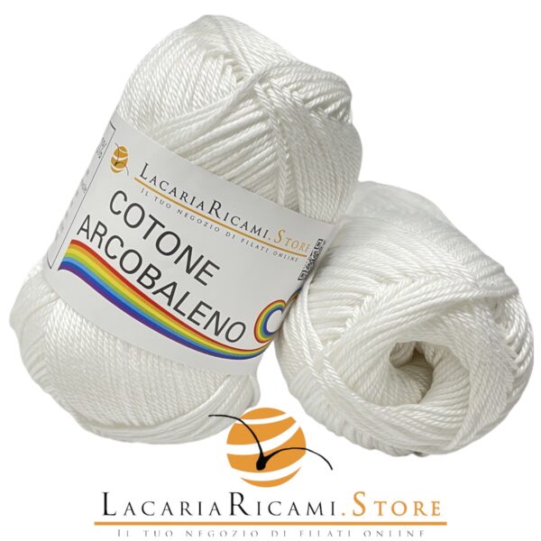 Cotone ARCOBALENO - LacariaRicami.Store - 01 - BIANCO