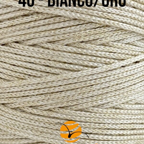 CORDINO Italico In Rocche da 500 grammi - ISPE - 40 - BIANCO/LUREX ORO