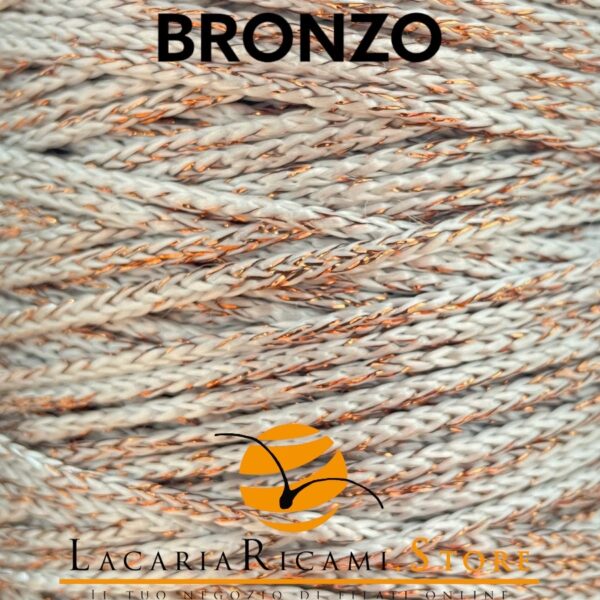 CORDINO Italico In Rocche da 500 grammi - ISPE - 42 - BIANCO/LUREX BRONZO