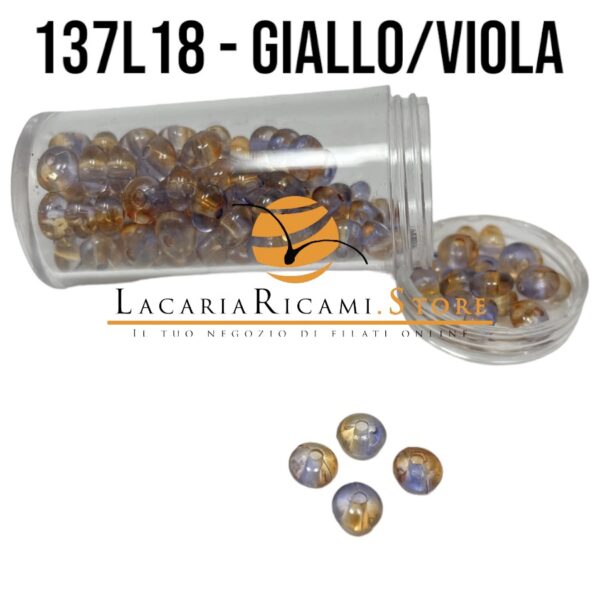 PERLE in Plastica - 6x4 mm - 137L18-GIALLO/VIOLA